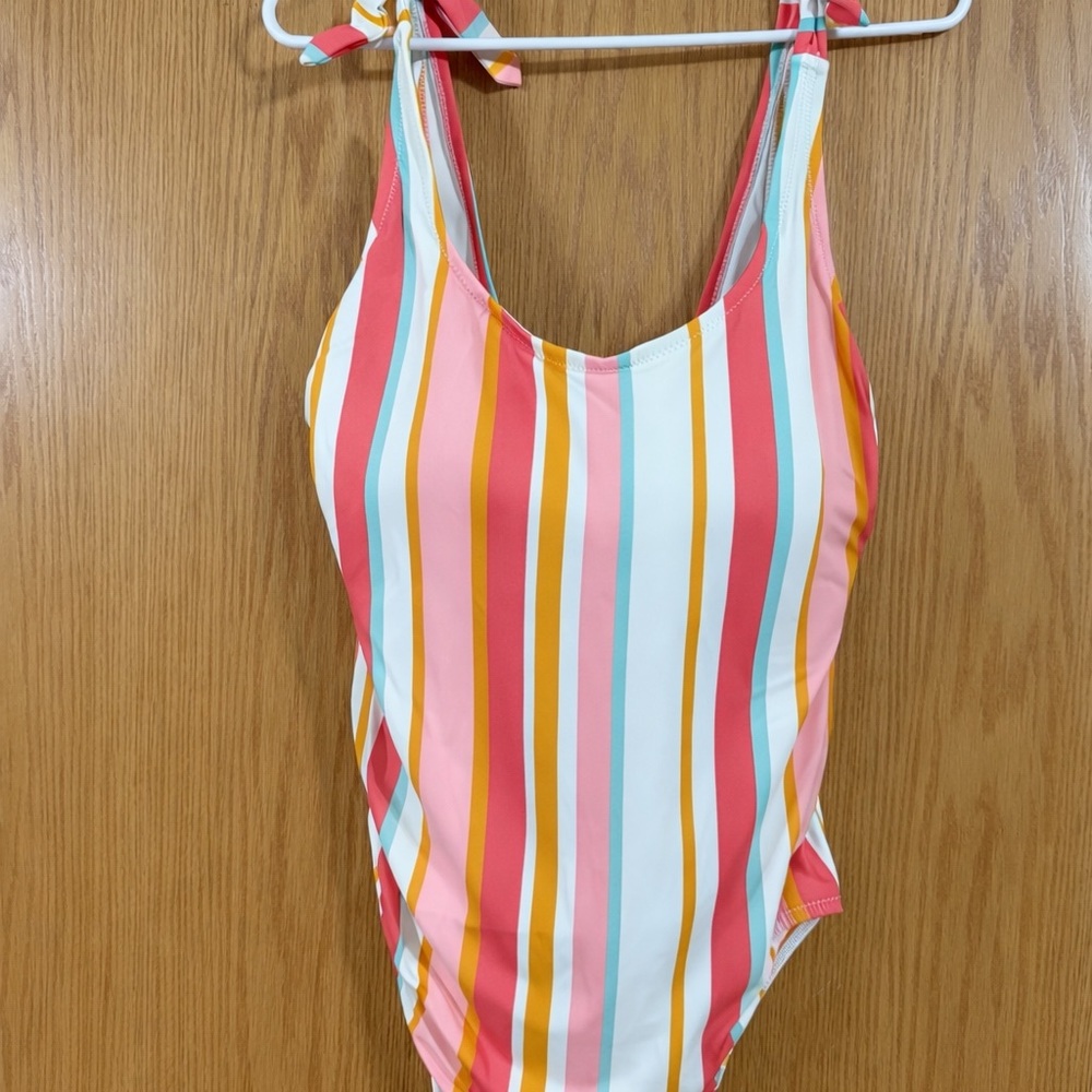 Kona Sol Colorful Striped One Piece Swimsuit